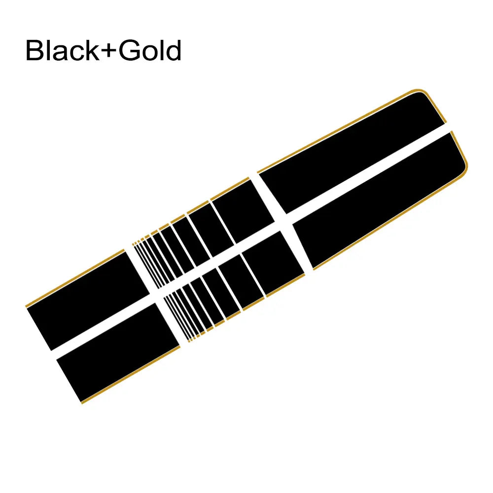 Hood, Bonnet, Roof & Trunk Racing Stripe Vinyl Kit | Full-Length Engine Cover Graphics - 200000182:29#Glossy Black-200000182:691#Glossy White-200000182:10#Glossy Gray-200000182:350852#Glossy Red-200000182:366#Matt Black-  DRIVEN - 15