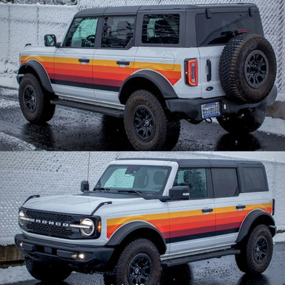 Retro Sunset Orange Waistline Stripe Decal for Ford Bronco | Custom Precut Vinyl Overlay - 200000182:193#A-200000182:29#B-  DRIVEN - 5