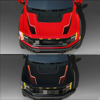 Hood Scoop Stripe Decal for Ford F-150 Raptor Gen 3 (2021–2023) | Precut Bonnet Vinyl Graphics - <none>-  DRIVEN - 3