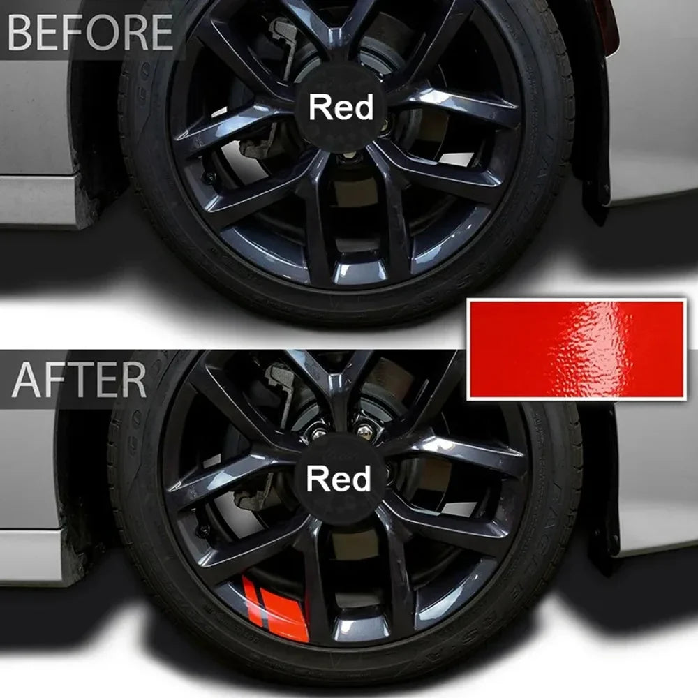 Reflective Wheel Hub Decal Set (6 Pcs) – Rim Cover Sticker | Dodge, Chrysler & Jeep | Red, Yellow, Black - 200000182:10#6pcs-Red-200000182:366#6pcs-Yellow-  DRIVEN - 4