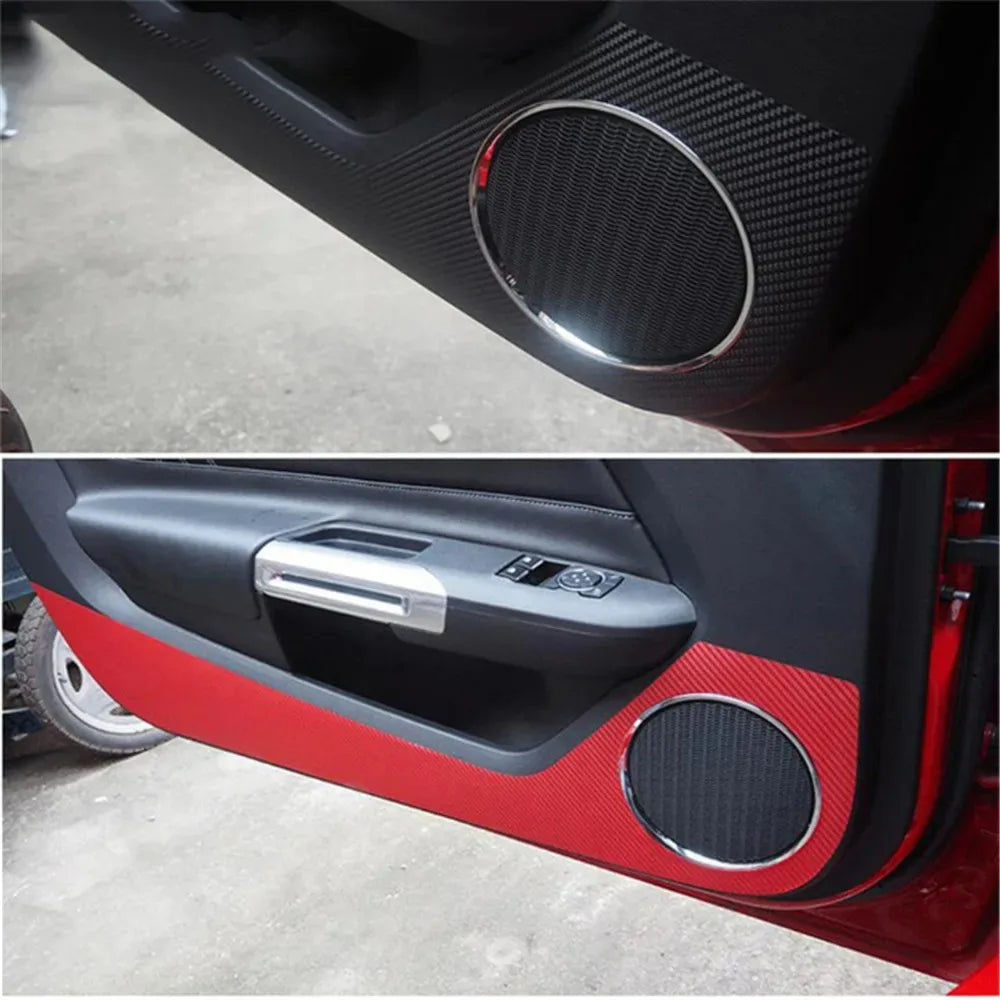 Carbon Fiber Door Anti-Kick Protection Sticker for Ford Mustang (2015-2021) | Sill Decal - 200000182:193-  DRIVEN - 1
