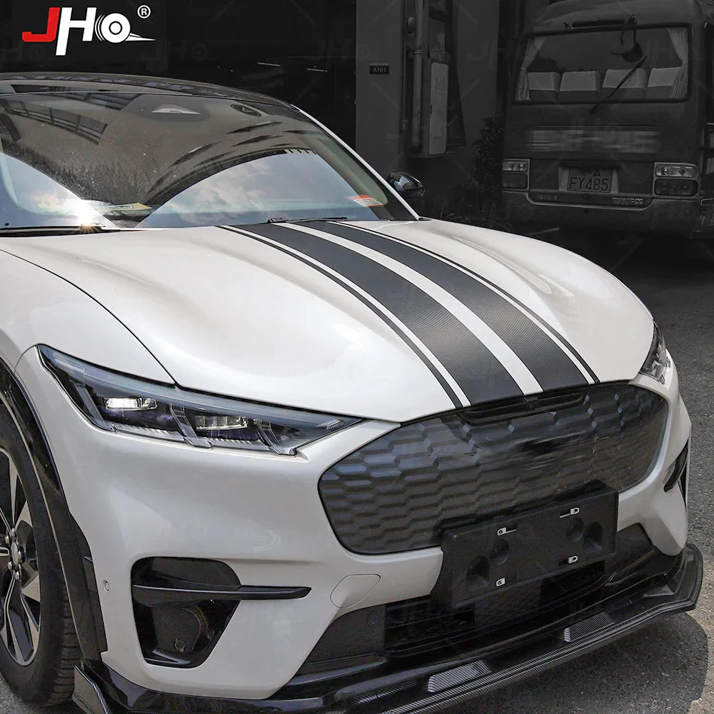 Ford Mustang Mach-E Hood & Body Stripe Decal Kit – 3D Carbon Fiber Vinyl (2021–2023) - 200000182:193#Stripe Sticker Kit-  DRIVEN - 4