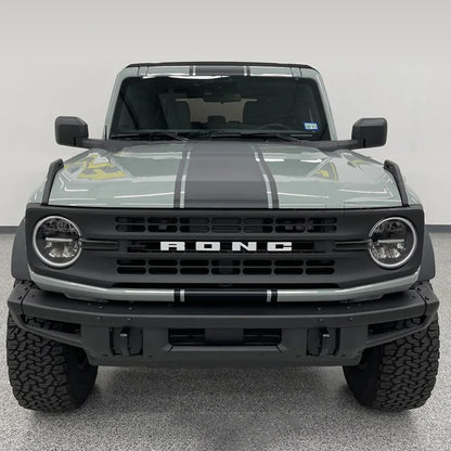 Matte Black Double Stripe Hood Scoop Decal for Ford Bronco (2021–2023) | Personalized Vinyl Overlay - 200000182:691#B-200000182:29#A-200000182:1052#E-200000182:10#C-200000182:496#G-  DRIVEN - 1