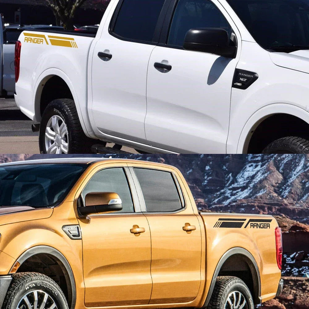Side Stripe Decal for Ford Ranger Raptor T6 / XLT / T7 / T8 | Pickup Bed Vinyl Graphic - 200000182:691#Glossy Gray-200000182:29#Glossy White-200000182:350852#Glossy Orange-200000182:10#Glossy Red-200000182:193#Glossy Black-  DRIVEN - 3