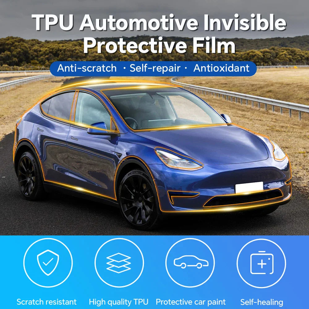 Precut PPF for Tesla Model Y (2020–2024) | 9-Mil TPU Paint Protection Film Clear Bra - 200000182:350686#Fender;5:200000990#Clear Film-200000182:10#Set;5:200000990#Clear Film-200000182:350852#Rear Trunk;5:200000990#Clear Film-200000182:193#Front;5:200000990#Clear Film-200000182:29#Hood;5:200000990#Clear Film-  DRIVEN - 4