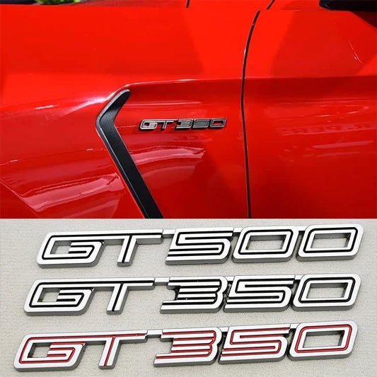 3D Metal GT350 / Shelby / 5.0 Fender & Trunk Badge | Ford Mustang Emblem Sticker - 200000182:350852#GT350 Silver Red-  DRIVEN - 2