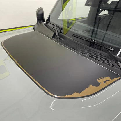 Retro Matte Topo Map & Compass Hood Decal | Off-Road Mountain Blackout Vinyl Wrap Sticker - 200000182:10#I-200000182:691#H-200000182:350686#G-200000182:1052#F-200000182:350850#K-  DRIVEN - 11