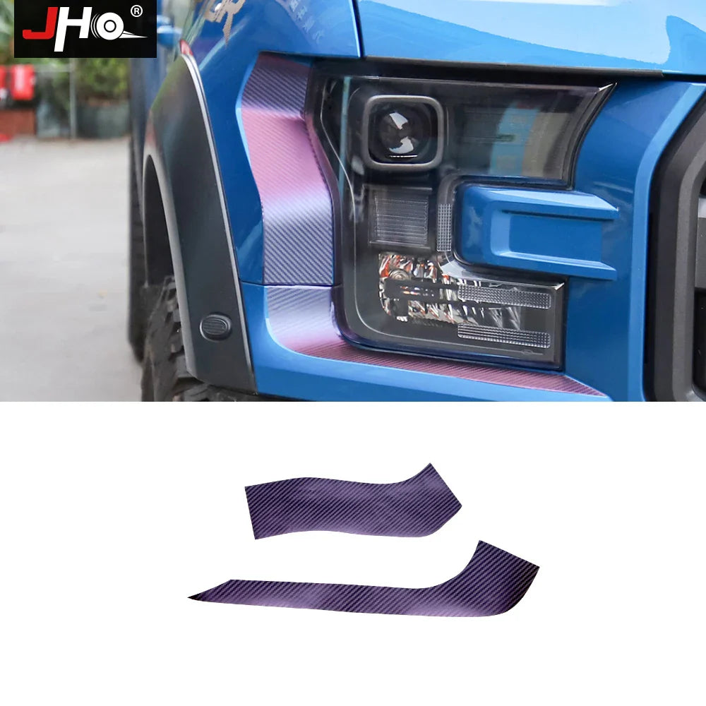 JHO Gradient Carbon Grain Headlight & Tail Lamp Decal for Pickup Trucks | Vinyl Trim - 200000182:496#Purple-200000182:193#Carbon Grain-  DRIVEN - 7