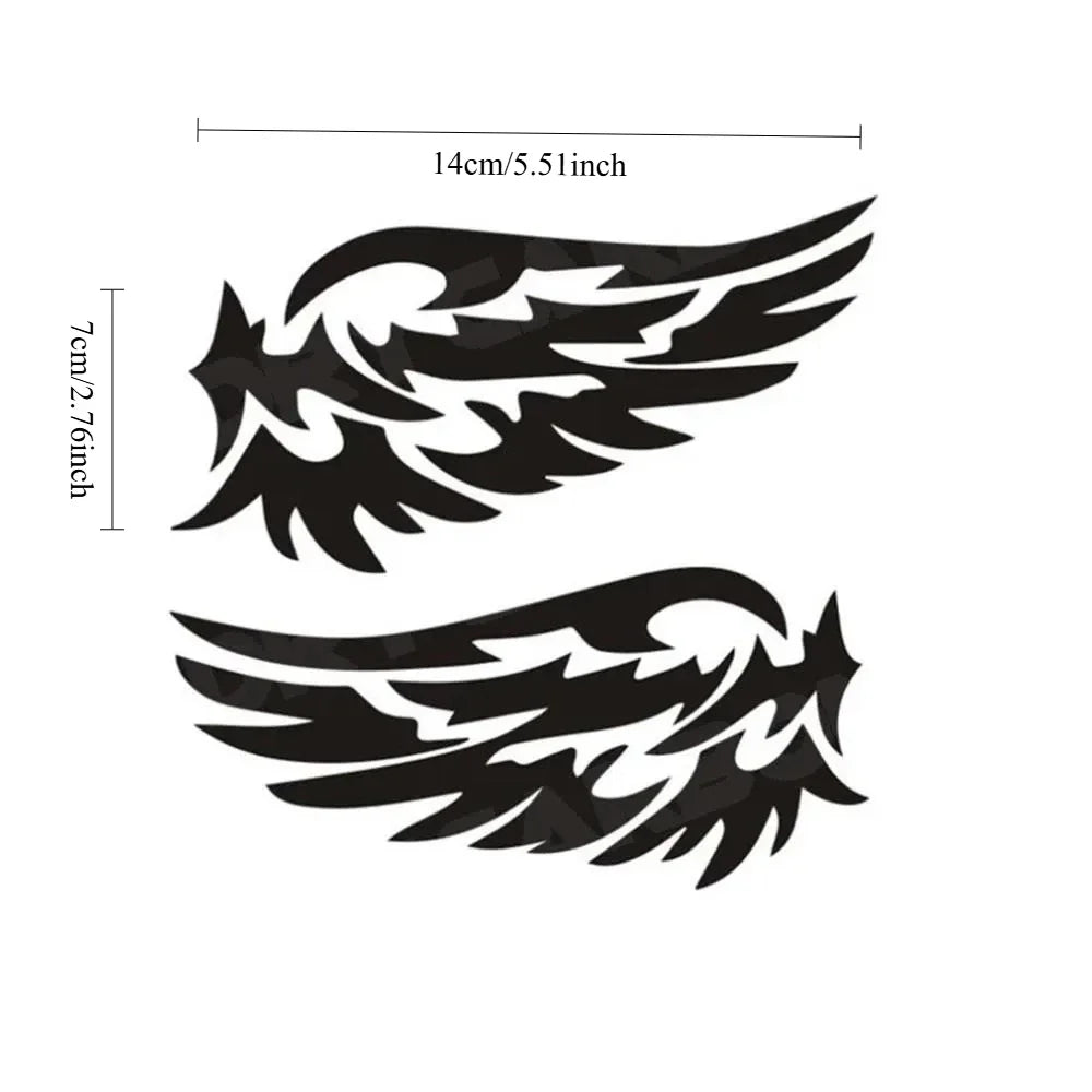 Angel Wings 3D Reflective Car Decal | 2-Piece Waterproof Vinyl Sticker for Cars & Motorcycles - 200000182:10#Colorful-200000182:193-200000182:29-  DRIVEN - 5