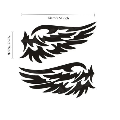 Angel Wings 3D Reflective Car Decal | 2-Piece Waterproof Vinyl Sticker for Cars & Motorcycles - 200000182:10#Colorful-200000182:193-200000182:29-  DRIVEN - 5