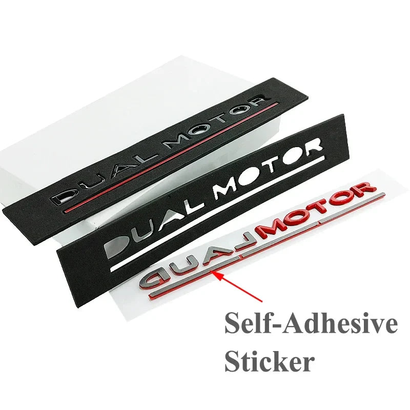 3D ABS DUAL MOTOR Chrome Red Line Emblem Badge for Tesla | Trunk & Body Styling Sticker - 14:200004890#Bright black red-14:200004889#silver red-14:365458#red-14:200002130#Matte black-14:200003699#Bright black-  DRIVEN - 2