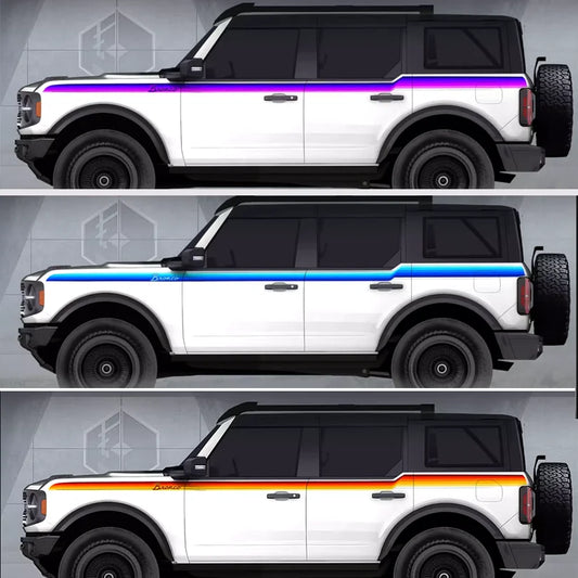 Colored Side & Waistline Stripe Decal for Ford Bronco (2021–2023) | Blackout Vinyl Body Wrap - 200000182:29#B-  DRIVEN - 1
