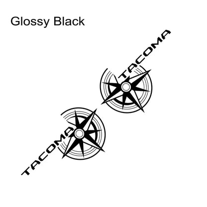 Compass Trunk Bed Side Decal for Toyota Tacoma TRD | 2-Piece Vinyl Film Graphics - 200000182:350853#Glossy Gray-200000182:10#Glossy Red-200000182:350850#Glossy Black-200000182:350852#Glossy White-200000182:193#Glossy Blue-  DRIVEN - 17