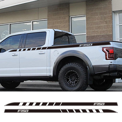 Full-Length Waistline Door Side Decal for Ford F-150 / Raptor / XLT | 2-Piece Pickup Vinyl Graphic - 200000182:771#Carbon Fiber-200000182:350853#Matt Silver-200000182:350850#Matt Gold-200000182:200004890#Matt Black-200000182:200006152#Colorful Laser-  DRIVEN - 1