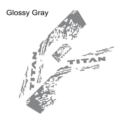 Splash Grunge Body Side Decal for Nissan Titan S / SL / SV / Platinum | 3-Piece Vinyl Truck Graphics - 200000182:350852#Glossy White-200000182:350853#Glossy Gray-200000182:10#Glossy Red-200000182:29#Glossy Orange-200000182:173#Glossy Yellow-  DRIVEN - 14