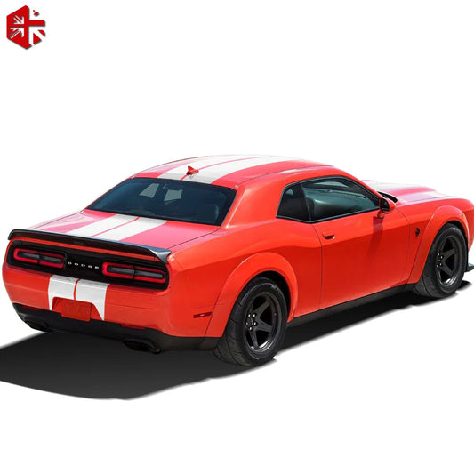 Front-to-Rear Racing Stripe Body Decal Kit | Hood, Roof, Trunk & Bonnet Vinyl Graphics - 200000182:366#Reflective Yellow-  DRIVEN - 2