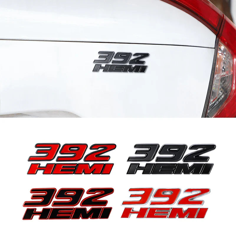3D Metal HEMI 392 345 Emblem Badge Sticker for Dodge Charger / RAM 1500 / Journey / Caliber - 200000182:691#Black-200000182:10#Silver Red Black-200000182:200013901#Red Black-200000182:200006152#Red-200000182:350850#Silver Red White-  DRIVEN - 2