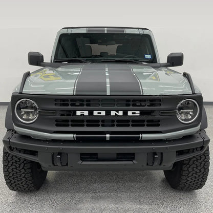 Matte Black Double Stripe Hood Scoop Decal for Ford Bronco (2021–2023) | Personalized Vinyl Overlay - 200000182:691#B-200000182:29#A-200000182:1052#E-200000182:10#C-200000182:496#G-  DRIVEN - 4