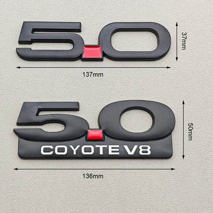 3D Metal 5.0 COYOTE V8 Badge | Grille, Trunk & Fender Emblem for Ford Mustang - 200000182:10#Sticker 5.0 Black-200000182:691#Sticker 5.0 Chrome-200000182:29#Sticker 5.0V8 Black-200000182:193#Sticker 5.0V8 Chome-200000182:173#Grill 5.0 Chrome-  DRIVEN - 4