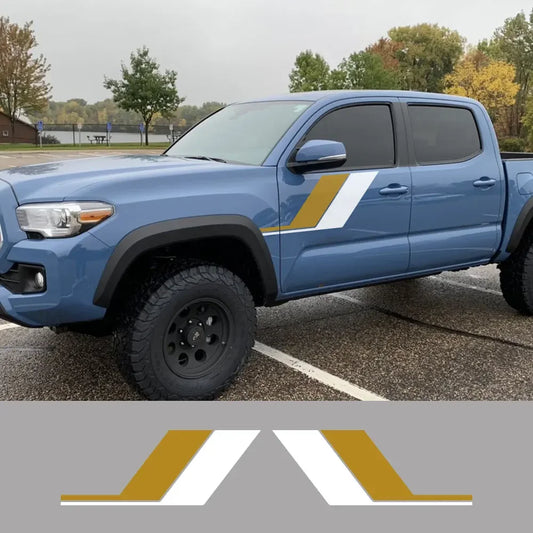 Colorful Vintage Stripe Door Side Decal for Toyota Tacoma TRD | 2-Piece Matte Vinyl Kit - 200000182:350686#Glossy Black-  DRIVEN - 2