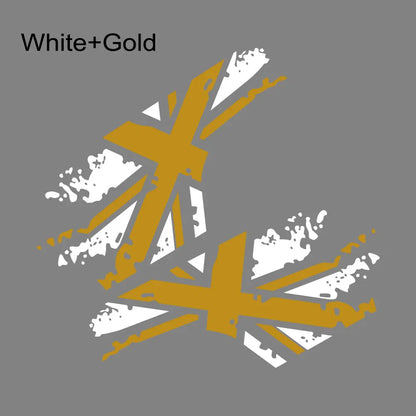 Union Jack Door Side Stripe Decal | 2-Piece British Flag Auto Body Vinyl Sticker - 200000182:366#Black Gold-200000182:175#White Gold-200000182:193#Black Red-200000182:10#White Gray-200000182:350852#Gold Silver-  DRIVEN - 13