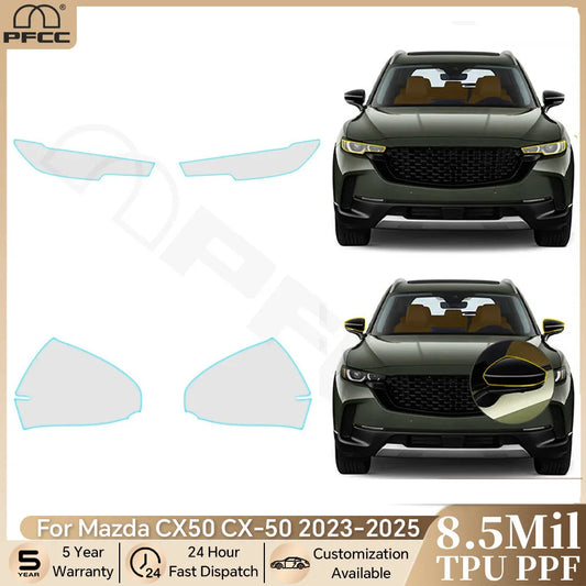 Precut PPF for Mazda CX-50 (2023–2025) | TPU Headlight, Mirror & Pillar Paint Protection Film - 200000182:193#B C Pillars Film;355:203282823#With Tools;5:200000990#Transparent Film-  DRIVEN - 1