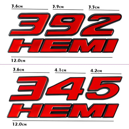 3D Metal HEMI 392 345 Emblem Badge Sticker for Dodge Charger / RAM 1500 / Journey / Caliber - 200000182:691#Black-200000182:10#Silver Red Black-200000182:200013901#Red Black-200000182:200006152#Red-200000182:350850#Silver Red White-  DRIVEN - 6