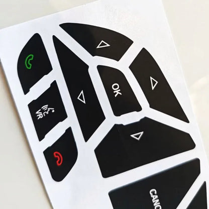 Steering Wheel Button Repair Decal Sticker for Dodge Charger (2016–2023) | 1 Set Restoration Kit