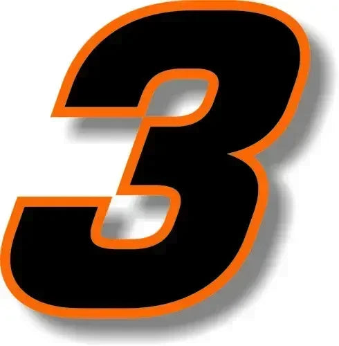 Custom Race Number Vinyl Sticker – Square Font, Black & Orange Border | 5 Sizes, Digits 0–9 - 200000182:173#8;5:361385#10CM-200000182:173#8;5:200000990#5CM-200000182:350686#0;5:100014065#25CM-200000182:350686#0;5:100014064#20CM-200000182:350686#0;5:361386#15CM-  DRIVEN - 7