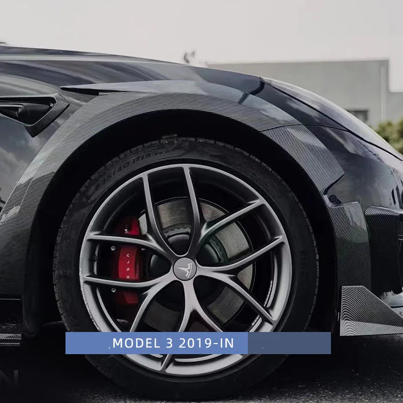 Wide Body Kit for Tesla Model 3 (2019+) | ABS Carbon Fiber Splash Guard, Mudguard & Fender Extensions - 14:193#ABS Carbon Look-14:200004890#ABS black-  DRIVEN - 5