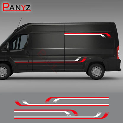 Camper Van Door & Waistline Graphic Decal for Fiat Ducato / Peugeot Boxer / Citroen Relay | 4-Piece Vinyl Kit - 200000182:193#Glossy Black-200000182:29#Glossy White-200000182:691#Glossy Gray-200000182:10#Glossy Red-200000182:175#Black Gray-  DRIVEN - 2