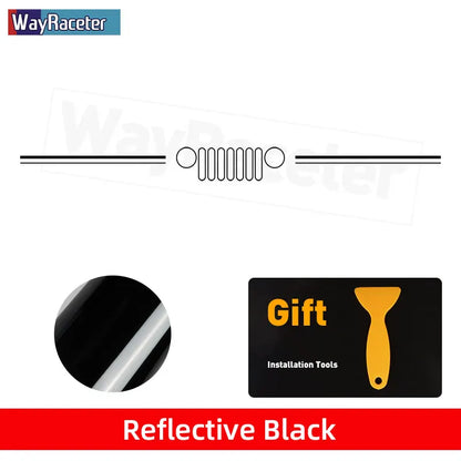 Jeep Wrangler & Gladiator Reflective Grill & Windshield Decal – Vinyl Window Graphic | JK JL, Gladiator, Renegade - 200000182:350853#B green-200000182:200211869#B orange-200000182:496#B white-200000182:350686#B red-200000182:1052#B blue-  DRIVEN - 12