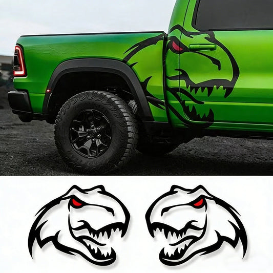Ferocious Dinosaur Head Body Decal – Large Format Vinyl Sticker for Dodge Challenger & RAM TRX | Both Sides, Black - 200000182:193#Two Sides Black-  DRIVEN - 1