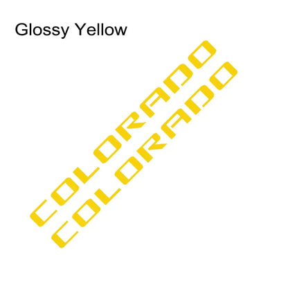 Rear Trunk Side Decal for Chevrolet Colorado | 2-Piece Pickup Truck Vinyl Graphic - 200000182:350852#Glossy Orange-200000182:10#Glossy Red-200000182:175#Glossy Blue-200000182:366#Glossy Yellow-200000182:496#Matt Silver-  DRIVEN - 9