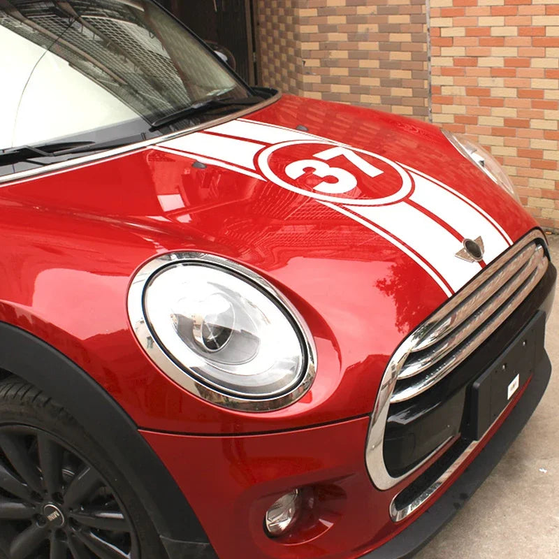 Hood & Rear Door Graphic Decal for Mini Cooper F55 (2015–2016) / F56 (2014–2016) | Vinyl Sticker Kit - 200000182:691#red-200000182:10#gold-200000182:350852#silver-200000182:193#black-200000182:29#white-  DRIVEN - 4