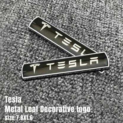 Metal Logo Trunk Modification Emblem for Tesla Model 3 / Y / S / X | Leaf Plate Car Badge - 14:200004890#Tesla labeling 2pcs-  DRIVEN - 5