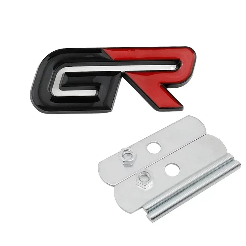 GR Logo Front Grille Emblem Sticker for Toyota Land Cruiser / Yaris / Camry / Vios | Gazoo Racing Badge