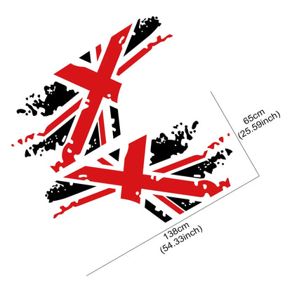 Union Jack Door Side Stripe Decal | 2-Piece British Flag Auto Body Vinyl Sticker - 200000182:366#Black Gold-200000182:175#White Gold-200000182:193#Black Red-200000182:10#White Gray-200000182:350852#Gold Silver-  DRIVEN - 5