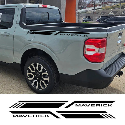 Trunk Side Stripe Decal for Ford Maverick XL / XLT / Lariat | Pickup Bed Vinyl Sticker - 200000182:29#Glossy White-  DRIVEN - 1