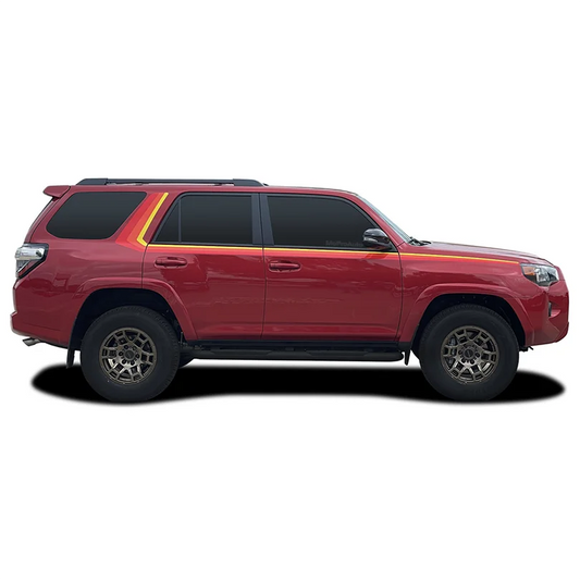 Retro Tri-Color Red & Orange Stripe Decal for Toyota 4Runner | Full Body Side Vinyl Graphics Kit - <none>-  DRIVEN - 2