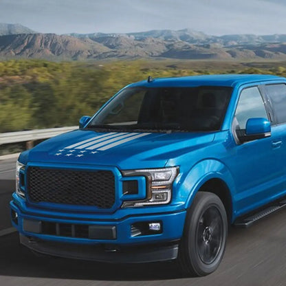 USA Stripe Engine Hood Decal for Ford F-150 Raptor | Matte Vinyl Film Truck Graphic - 200000182:350852#Glossy Gray-200000182:350853#Glossy Red-200000182:10#Glossy Orange-200000182:29#Glossy Yellow-200000182:350686#Glossy Black-  DRIVEN - 3