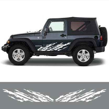 Mud Splash Door Side Decal for Jeep Wrangler JK / JL / TJ / YJ | Full-Coverage Vinyl Kit - 200000182:496#Matt Silver;5:361386#185x46cm-200000182:691#Glossy Gray;5:100014064#125x31cm-200000182:366#Glossy Yellow;5:361386#185x46cm-200000182:496#Matt Silver;5:100014064#125x31cm-200000182:193#Glossy Black;5:361386#185x46cm-  DRIVEN - 3