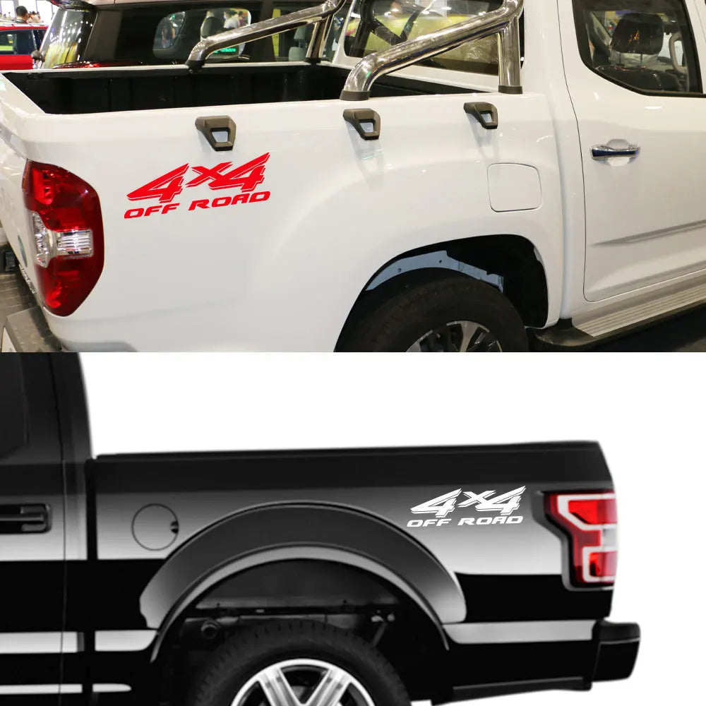4x4 Off-Road Rear Trunk Side Decal for Ford F-Series F-150 / F-250 / F-350 | Vinyl Truck Body Sticker - 200000182:175#Glossy Blue-200000182:173#Matt Gold-200000182:496#Matt Silver-200000182:1052#Colorful Laser-200000182:691#Glossy Gray-  DRIVEN - 4