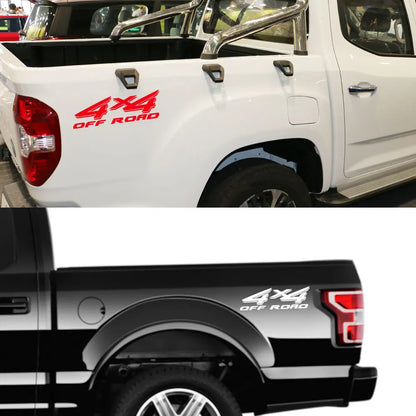 4x4 Off-Road Rear Trunk Side Decal for Ford F-Series F-150 / F-250 / F-350 | Vinyl Truck Body Sticker - 200000182:175#Glossy Blue-200000182:173#Matt Gold-200000182:496#Matt Silver-200000182:1052#Colorful Laser-200000182:691#Glossy Gray-  DRIVEN - 4