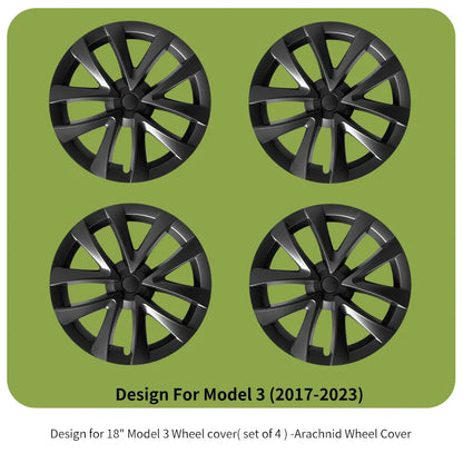 18" Sakura Style Hub Cap for Tesla Model 3 (2017–2023) | 4-Piece ABS Replacement Wheel Cover