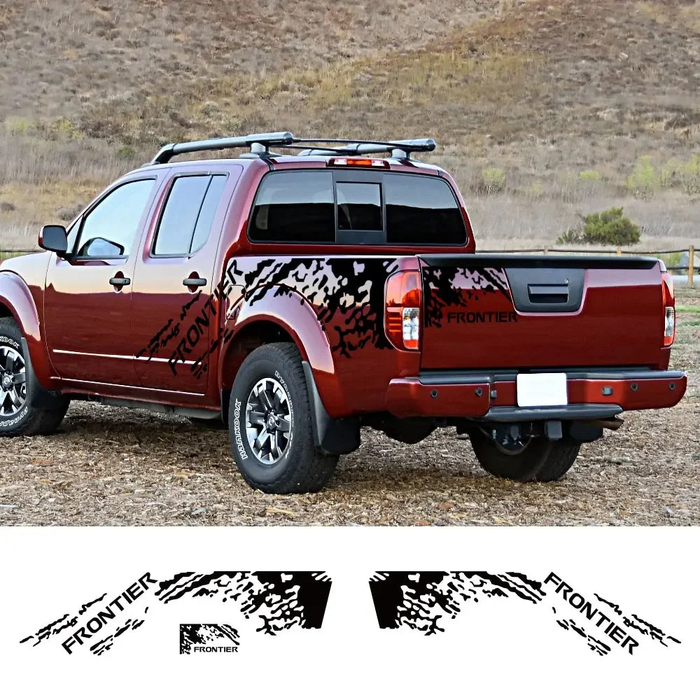 Pro-4X Splash Grunge Body Side Decal for Nissan Frontier NP300 | 3-Piece Matte Vinyl Kit - 200000182:496#Colorful Laser-200000182:366#Matt Silver-200000182:771#Carbon Fiber-200000182:691#Matt Black-200000182:350852#Glossy White-  DRIVEN - 1