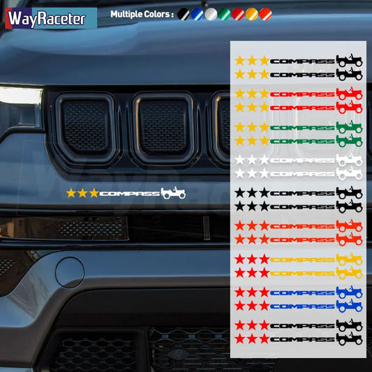 Jeep Compass Willy Edition Star Decal Kit – Reflective Vinyl | Hood, Trunk & Door Pillar (2 Pcs) - 200000182:175#Yellow and white-  DRIVEN - 1
