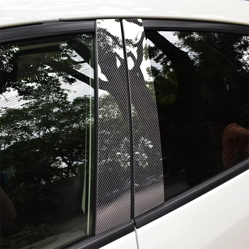 Black Carbon Fiber Door & Window Trim Sticker for Lincoln Mark LT / Ford F-150 (2004–2014)