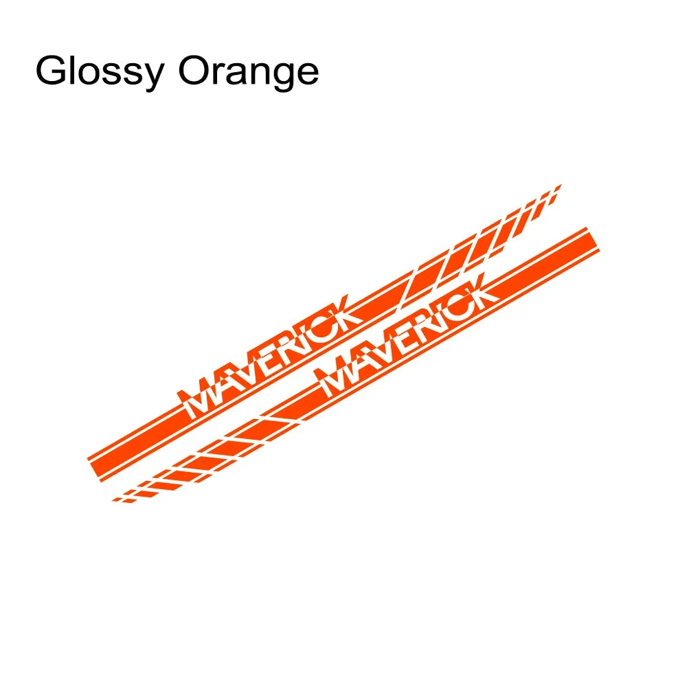Door Side Stripe Decal for Ford Maverick XL / XLT / Lariat (2022–2023) | 2-Piece Vinyl Graphic - 200000182:193#Glossy Black-200000182:350852#Glossy Orange-200000182:10#Glossy Red-200000182:691#Glossy Gray-200000182:29#Glossy White-  DRIVEN - 12