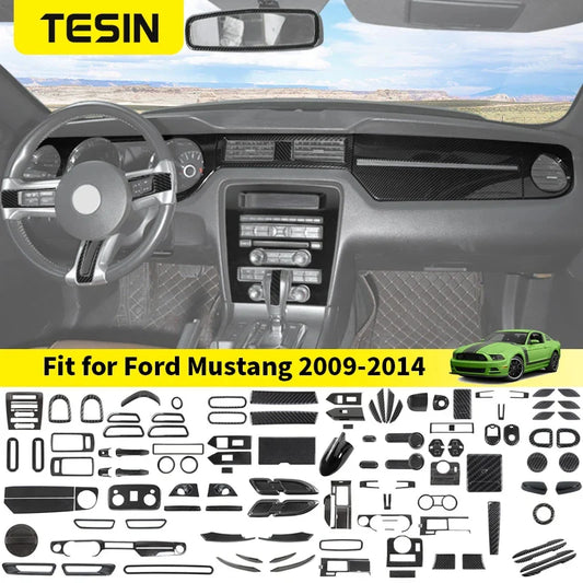 Carbon Fiber Grain Interior & Exterior Decoration Sticker for Ford Mustang (2009-2014) | Kit - 200000182:200013901#Door lock pin ring-  DRIVEN - 1